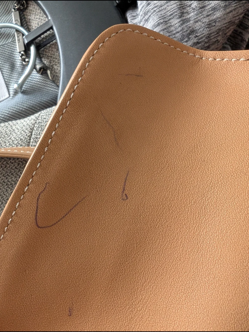 Coach Tan Leather Satchel Bag with Buckle Detail